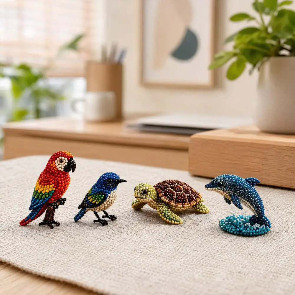 3d Bead Art Project Diy 3d Beaded Kit Handmade Beading Embroidery Set Colorful Bead Craft Kit for Kids Teens Adults Beginners