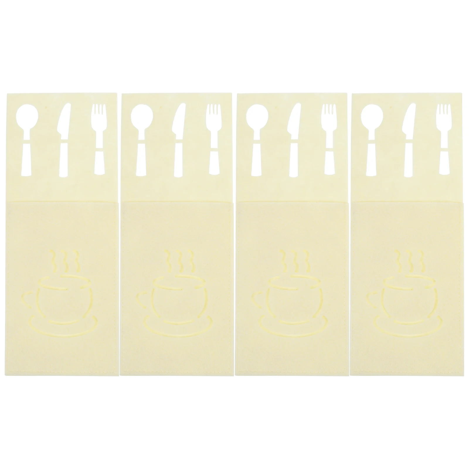 

4 Pcs Cutlery Bags Tableware Covers Felt Holder Fork Storage Washable Silverware Dining Decorations Cloth Pouches Protective