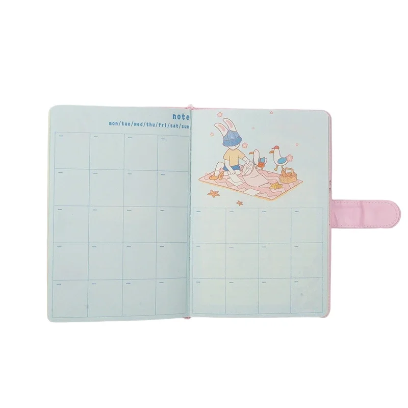 19x13cm Cute Bear Cartoon Planner Journal PU Cover Kawaii Daily Planning Student Reflections Stay Organized Enhance Productivity