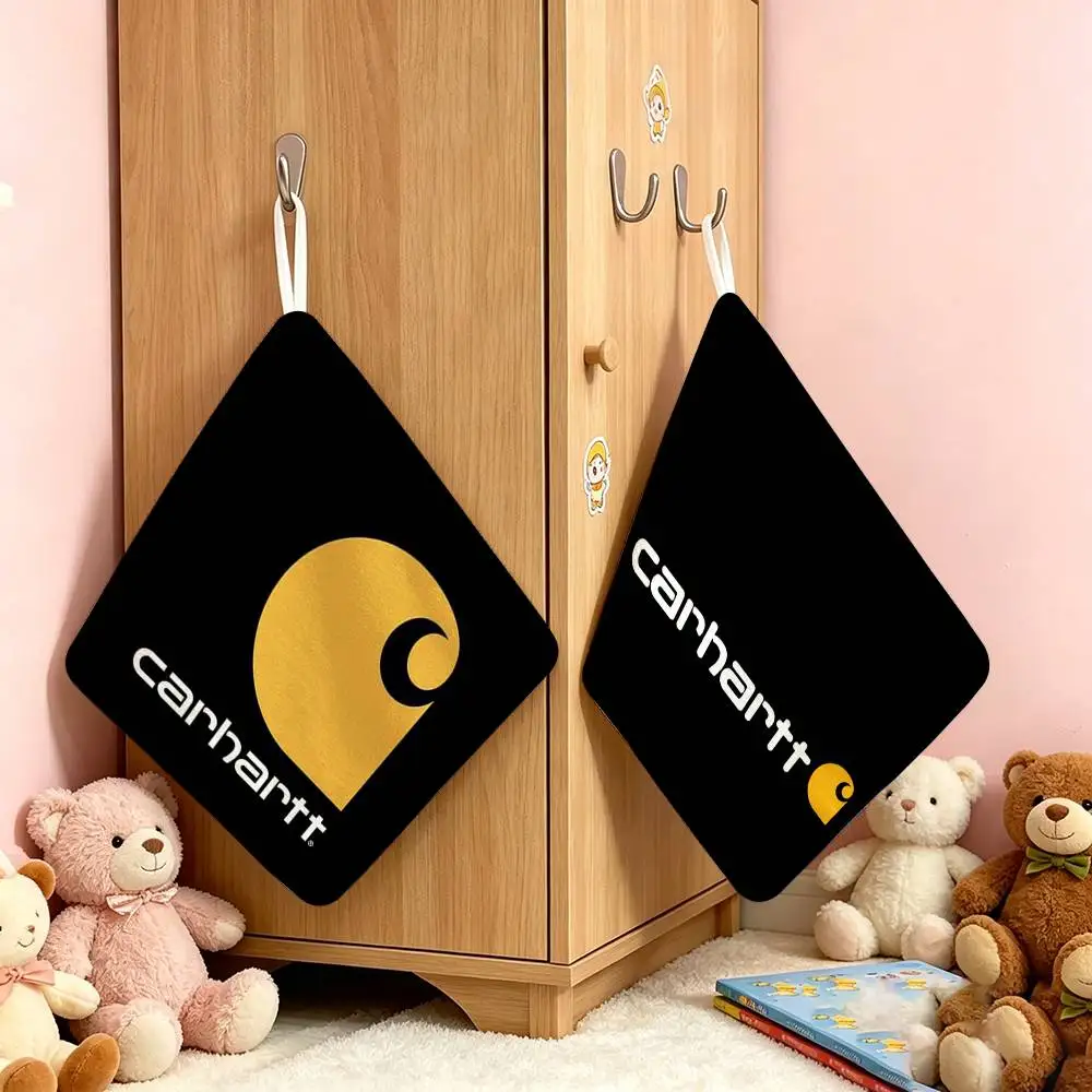 LOGO   Household Hanging Towel Polyester Cotton Hand Wiping Towel Sturdy For Bathroom Bedroom C-Carharttes