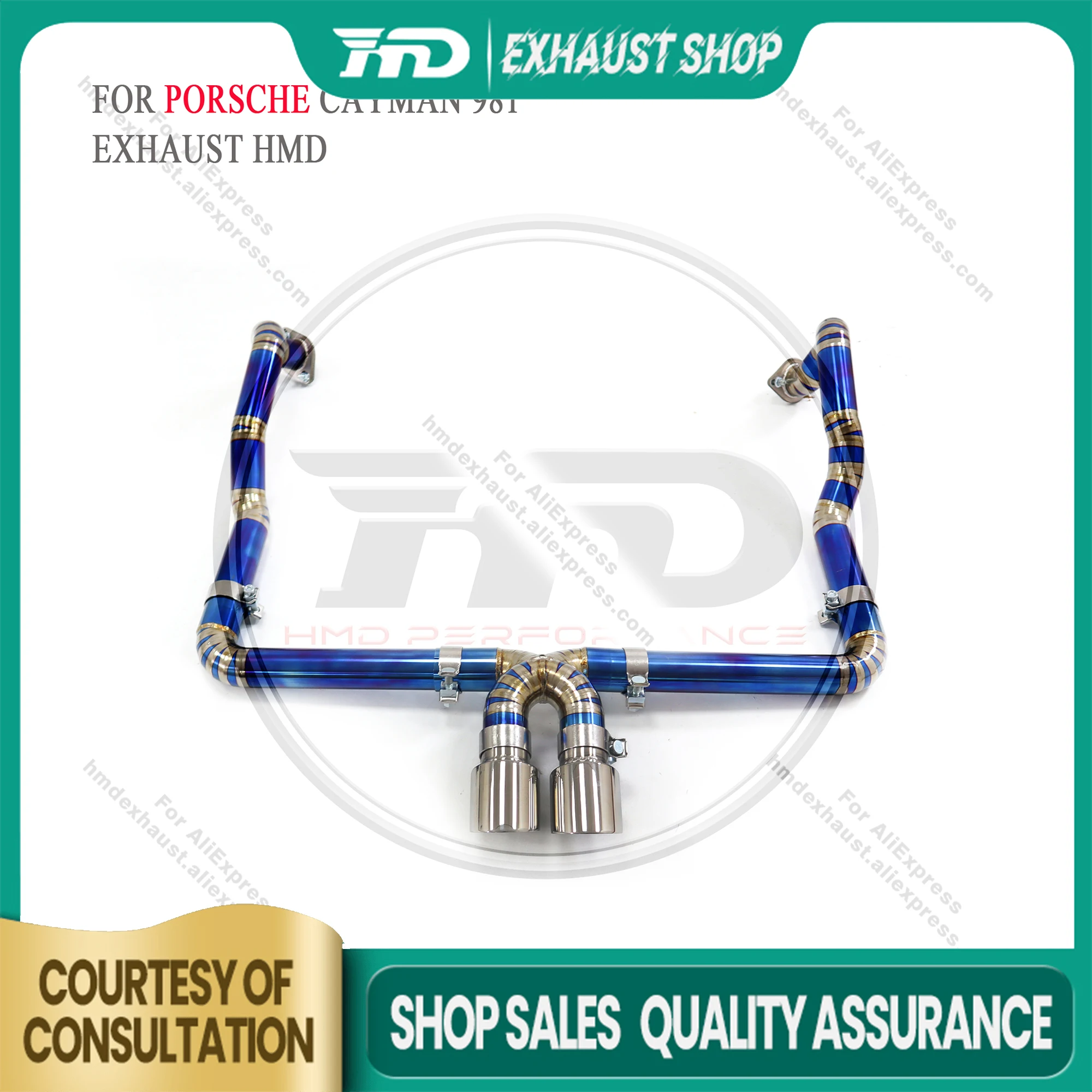 

HMD Exhaust Catback for Porsche cayman 981 Ti Tips Without Valve Non-destructive installation Baked blue Today's Specials