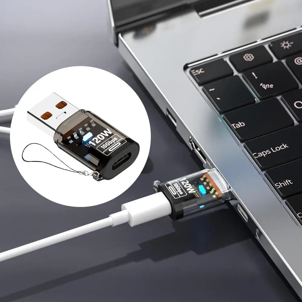 USB 3.2 Type-A To USB Type-C Adapter OTG 10Gbps 120W Headphones Converter 3-in-1 Adapter Charging Data Transmission Fast V1A5