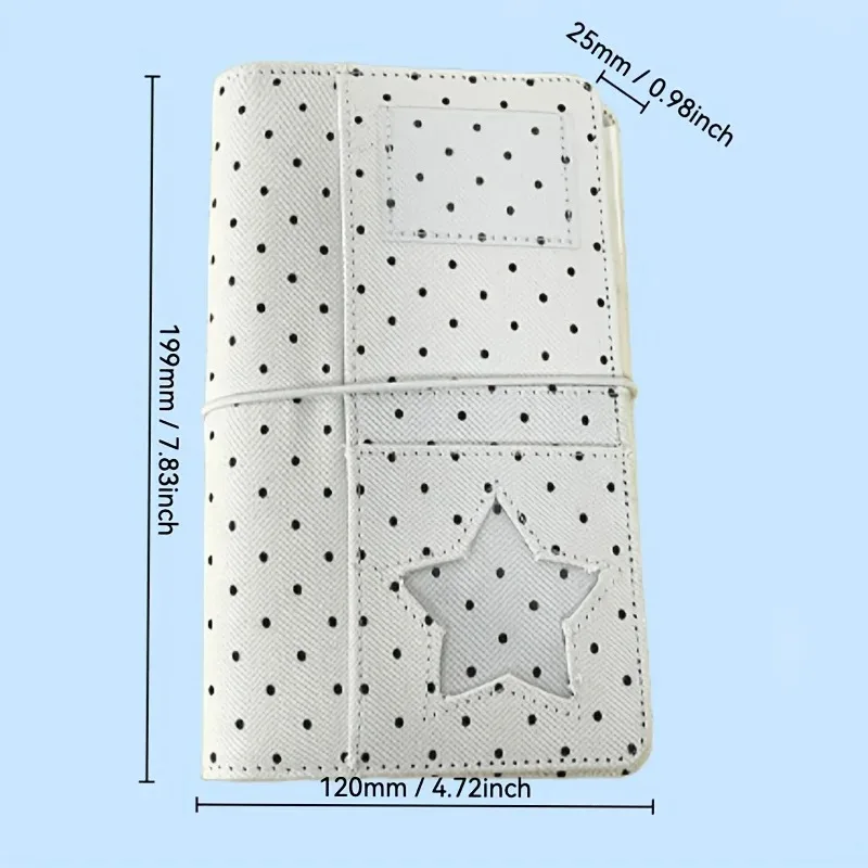 A6 Polka Dot Cloth Binder Notebook 6-Hole Loose Leaf Portable DIY Scrapbook Journal Multi Pocket Photo Album Planner School Gift - view 6