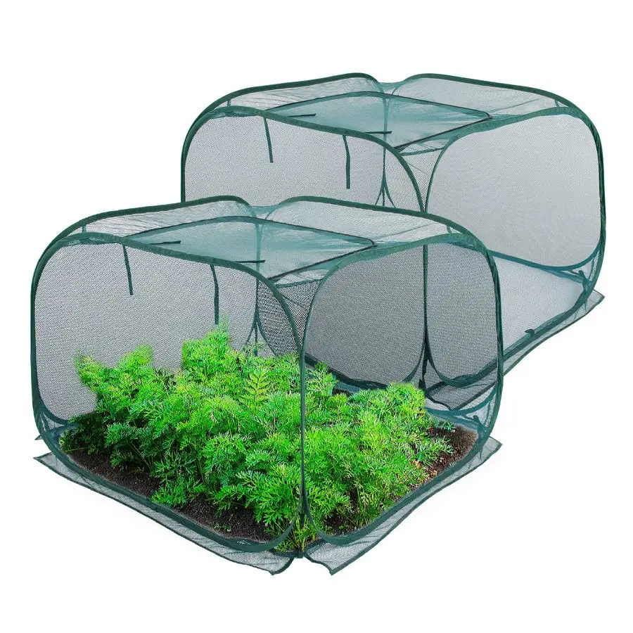 

Pack Pop Up Mesh Plant Cover,40 x 40 x 30 Plant Protector for Raised Garden amp Flower Bed, Net Cage Plant Guard for Fruits, Veg