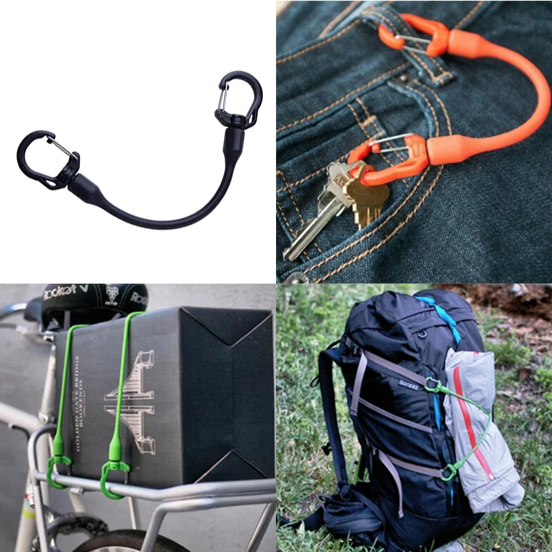 Outdoor Sports Elastic Double Head Hook Key Clip Outdoor Bag Molle Accessories Buckle Key Chain