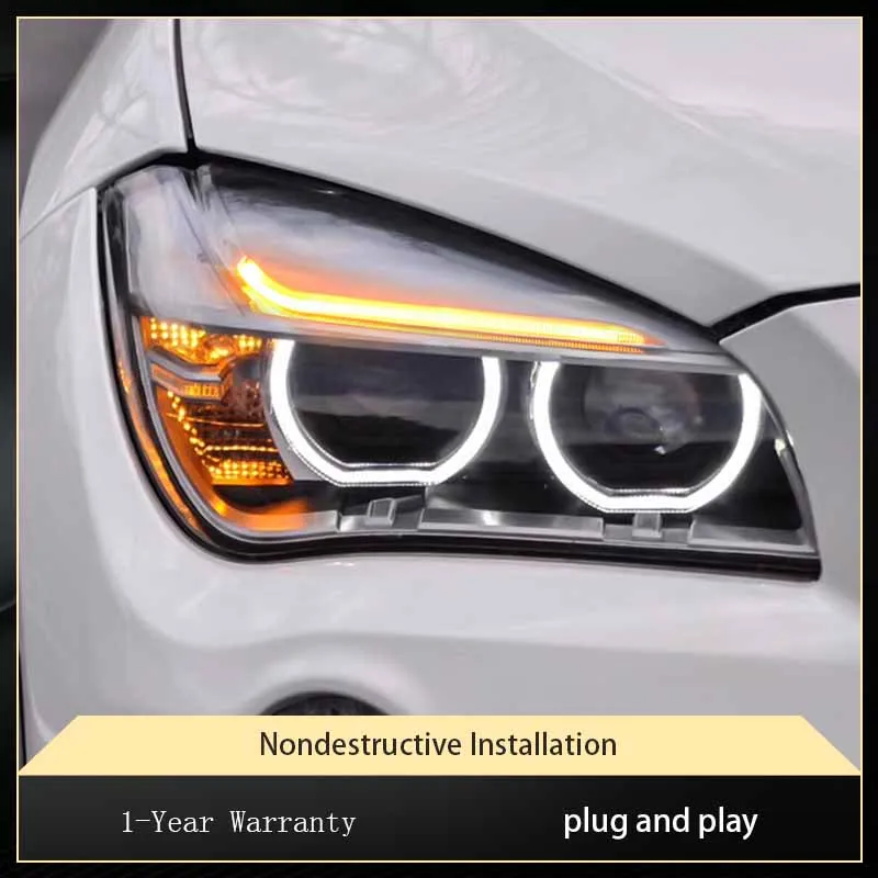 

Автомобильные фары для BMW X1 E84 F49 2010-2015, обновленные фары DRL, дизайн «ангельские глазки», светодиодный лазерный автомобильный проектор, аксессуары для линз
