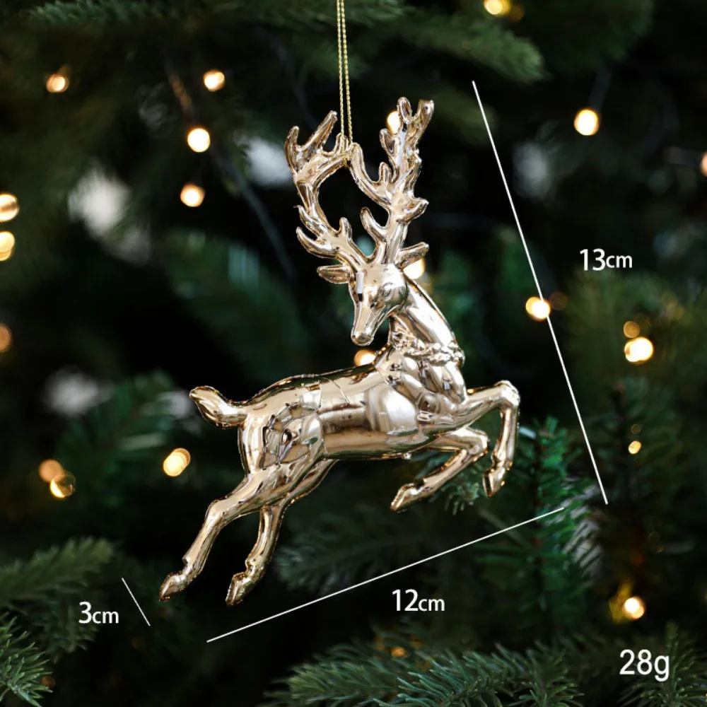 

Пластиковый рождественский позолоченный подвесной кулон Лось Бабочка Ангел Рождественские подвески Декоративные снежинки Рождественские елочные украшения