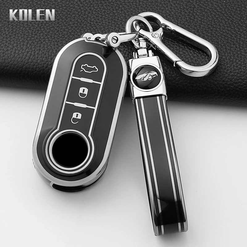 TPU Car Flip Key Case Cover For FIAT 500 Ducato Panda 500L Punto Lancia Musa For Citroen Jumper For Peugeot Boxer Accessories view 4