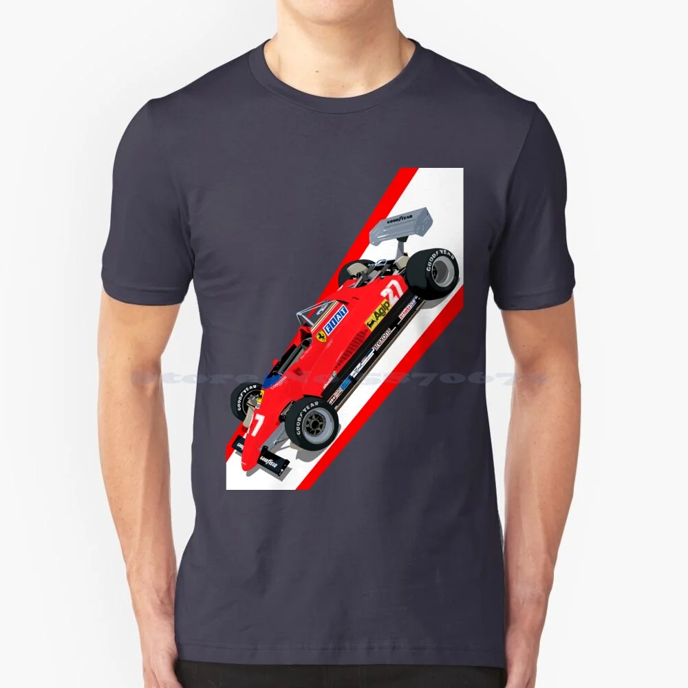 Scuderia 126c2 Gilles Villeneuve T Shirt 100% Cotton Tee Gilles Villeneuve Sports Legend 126c2 Racing