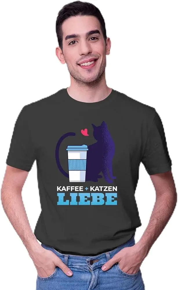 Nice Man T-Shirt for German Coffe Cats Love Y2K tops Unisex Summer Short Sleeve