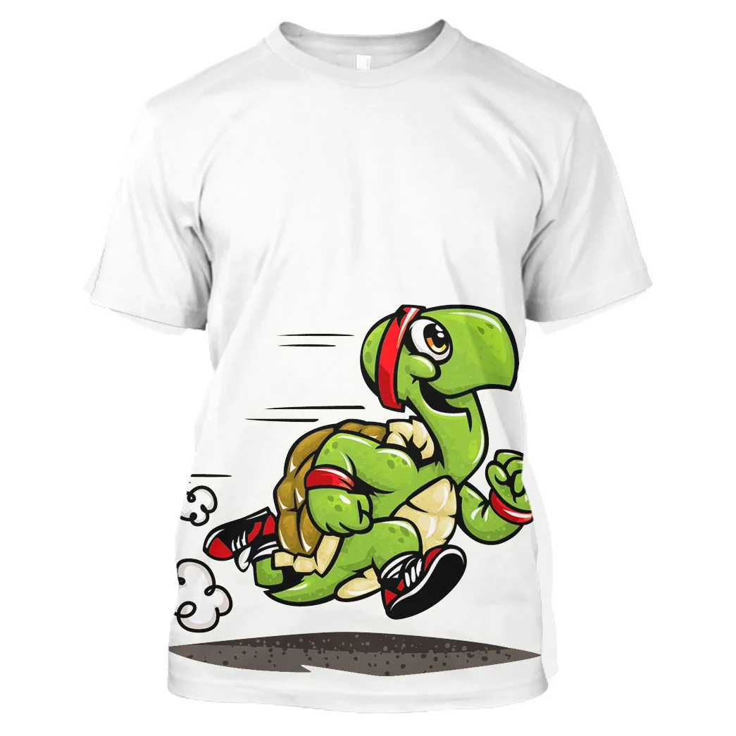 Jumeast 3D Graphic Tees Oversized Running Printed Men T Shirt Sweats Gym Fitness Sportswear Anime Funny Turtle Workout Jogging