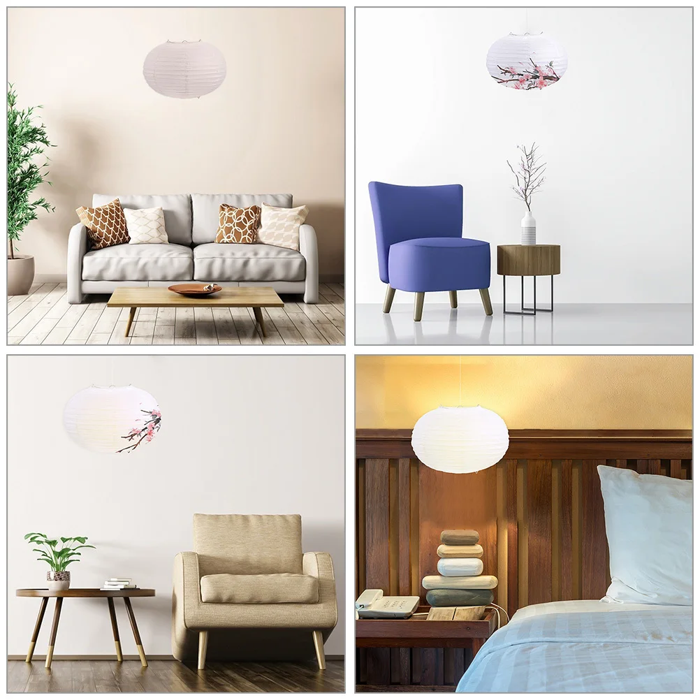 

6Pcs Folding Paper Lantern Lampshades Pendant Light Covers Minimalist Style Soft Light Diffuser for Home Party Wedding