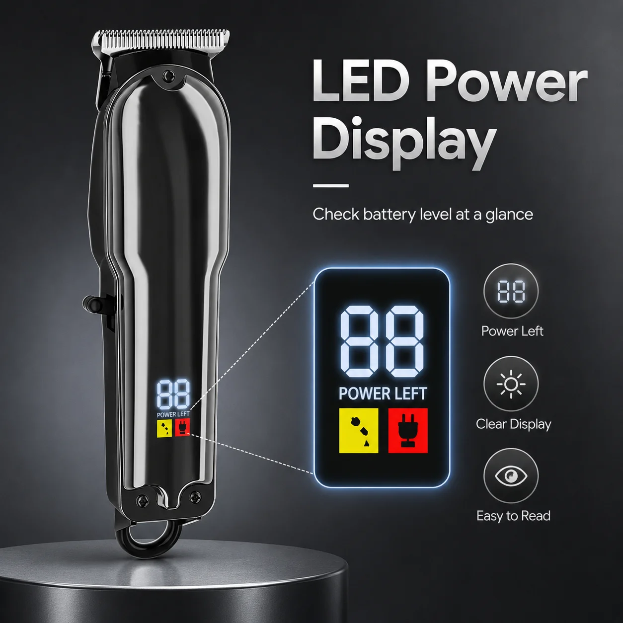 Men'S Grooming Blade - LCD ekranlı profesyonel saç kesme makinesi,