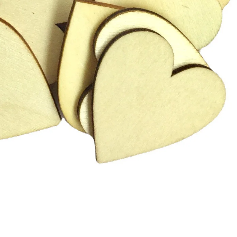 10PCS 80MM Heart-shaped Eco-friendly Decorative Wood Chips Wooden Love Heart Shape DIY Hanging Heart Plain Decoration Crafts