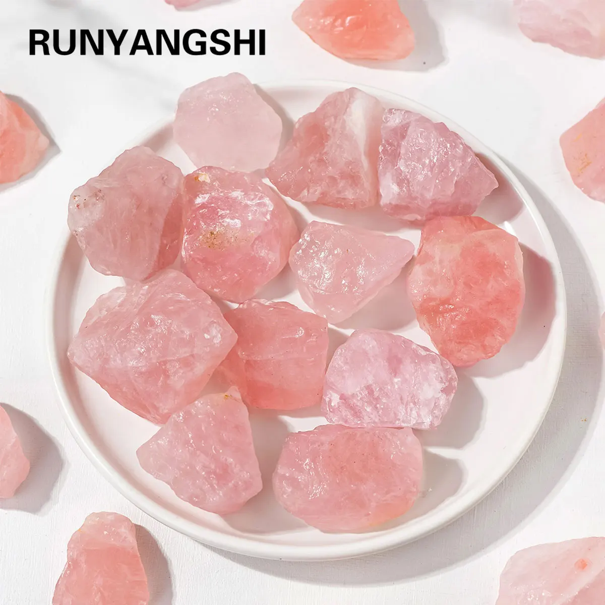 50g/Bag Natural Rose Quartz Raw Stone Pink Rough Pink Quartz Unpolished Home Garden Decoration Ornaments