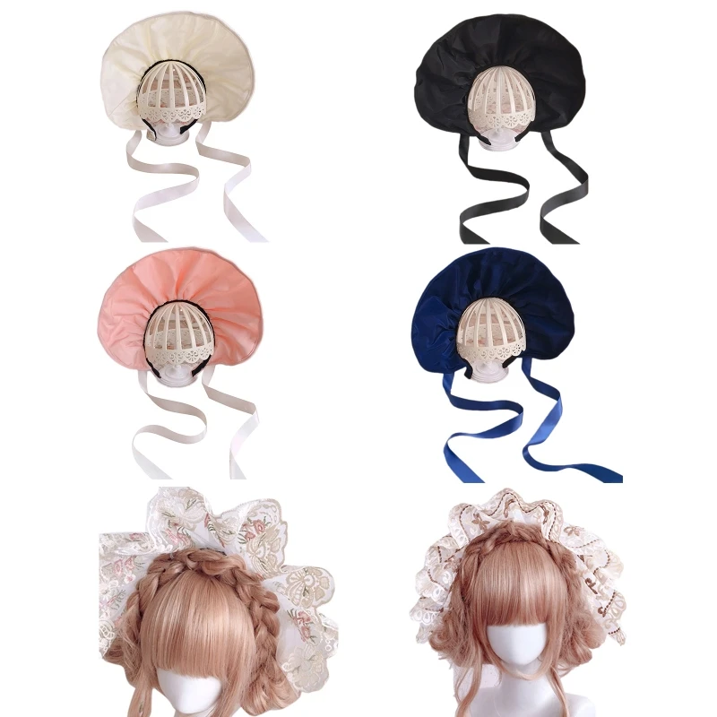 

Handmade Folded Hat Tea Party Hat Sweet Bonnet Hat for Garden Parties N58F