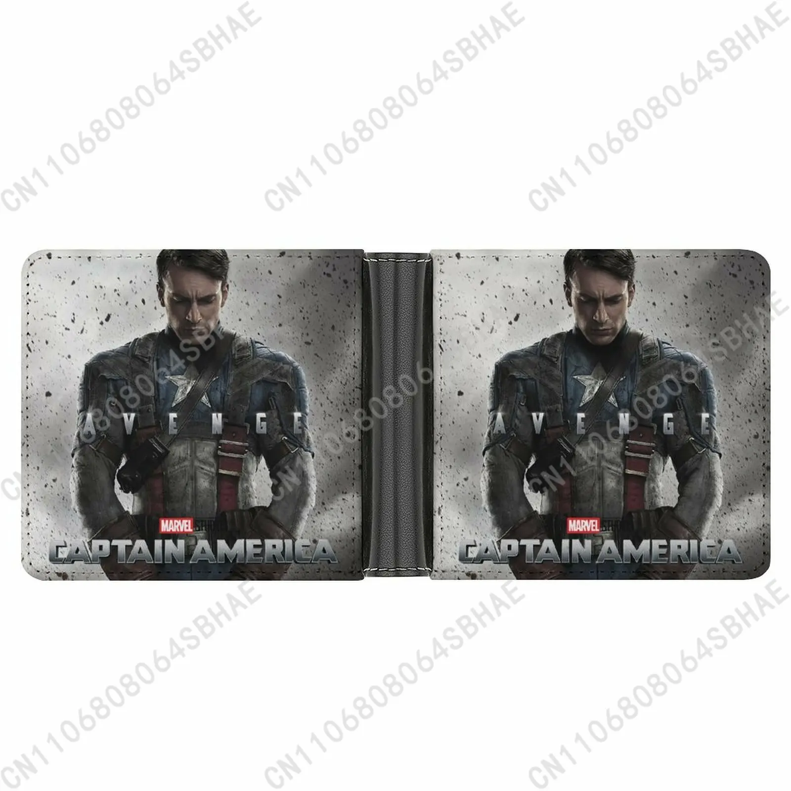 

Marvel Captain America Trendy Leather Wallet Teenage Male Woman Slim Credit Card Holder Small Purse Daily Use Cosplay
