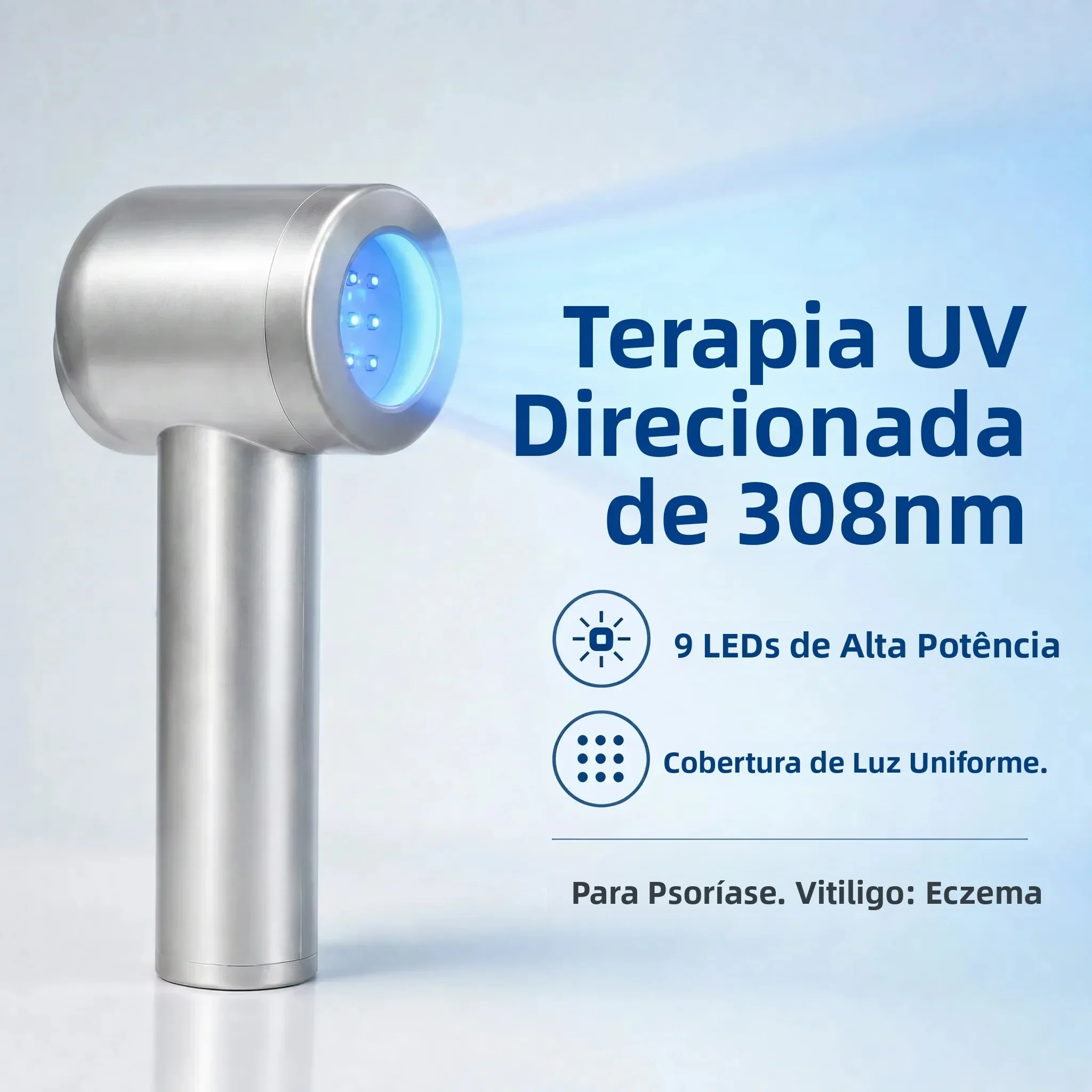 308nm Narrowband UVB Light Therapy Device Portable UV Phototherapy Lamp for Vitiligo Psoriasis Skin Disorder Treatment