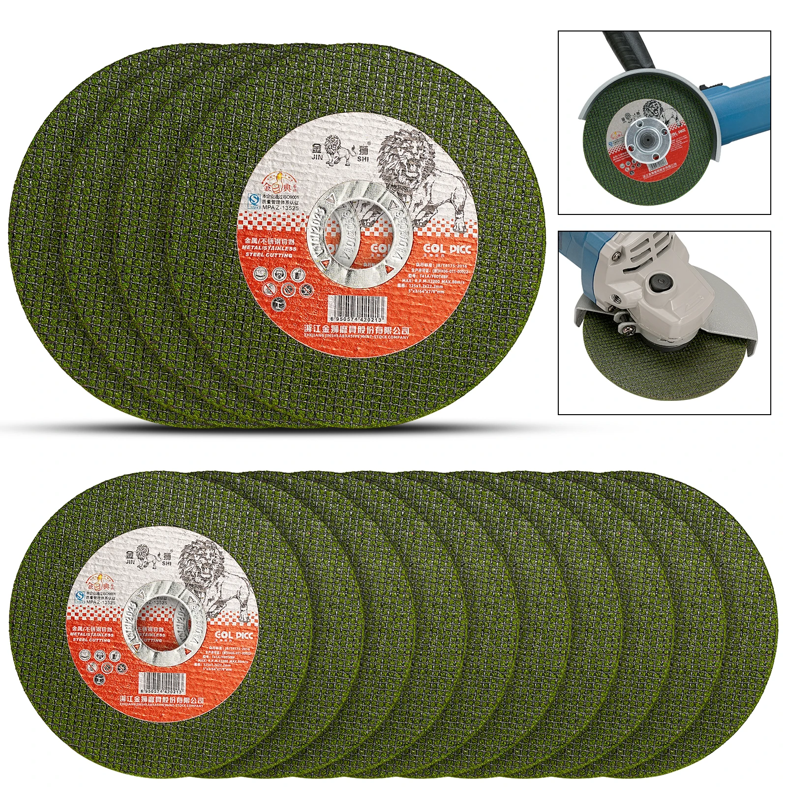 5Pcs 125mm Green Grinding Wheel Blades Resin Saw Blades Circular Saw Blades For Cutting Stainless Steel