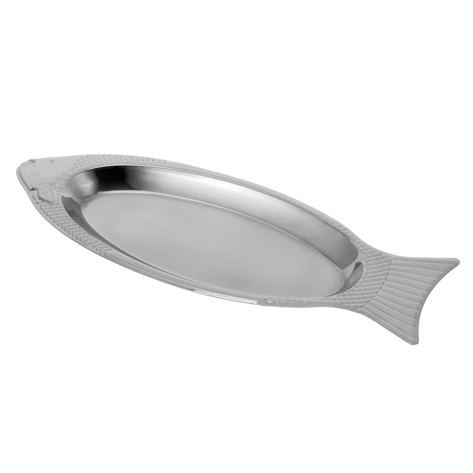 

Magnetic Fish Disk 34cm Stainless Steel BBQ Tray Mirror Finish High Temp Resistant Serving Dish Storage Plate Fish Shaped Food