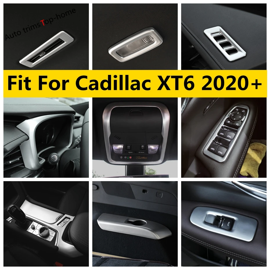 Reading Lights / Shift Gear / Central Control Panel / Dashboard / Window Lift Button Cover Trim For Cadillac XT6 2020 2021 2022 