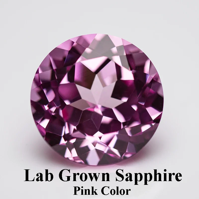 

Lab Grown Sapphire Round Cut Pink Color Top Quality Pendant Gemstones for Charms Jewel Making Selectable AGL Certificate