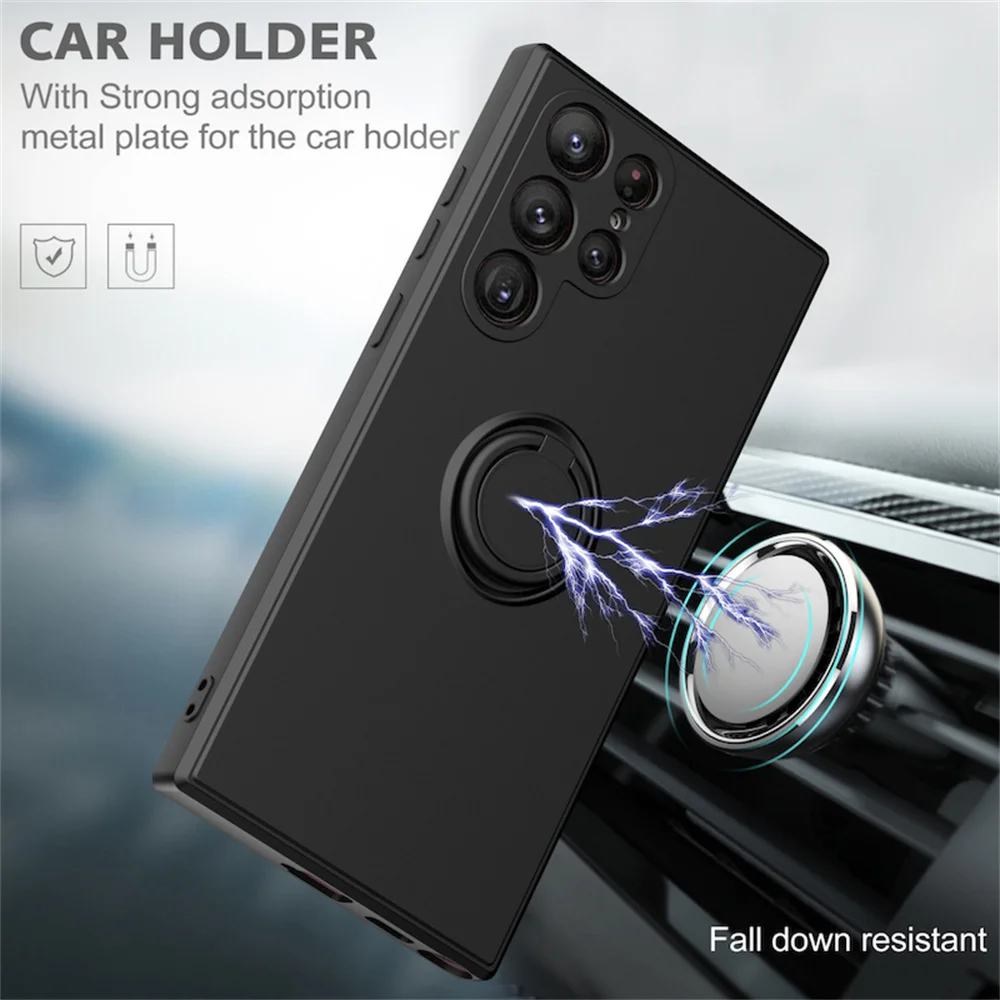 Magnetic Case for Samsung Galaxy S24 S23 S22 S21 S20 FE Ultra Car Ring Holder Cover on Galaxy Note 20 10 S10 S9 Plus Ultra Funda