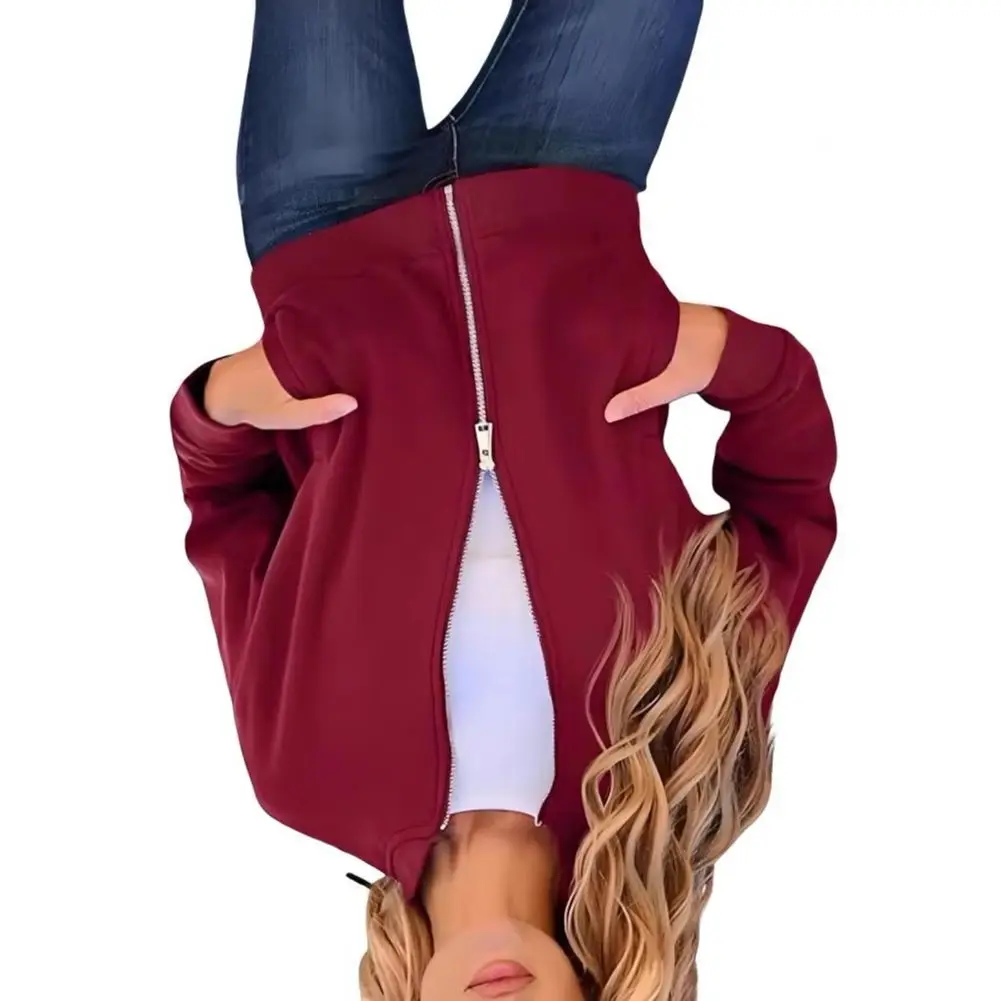 

Повседневная куртка Женская куртка из полиэстера Стильная женская куртка на молнии с карманами на весну и осень Повседневная женская куртка