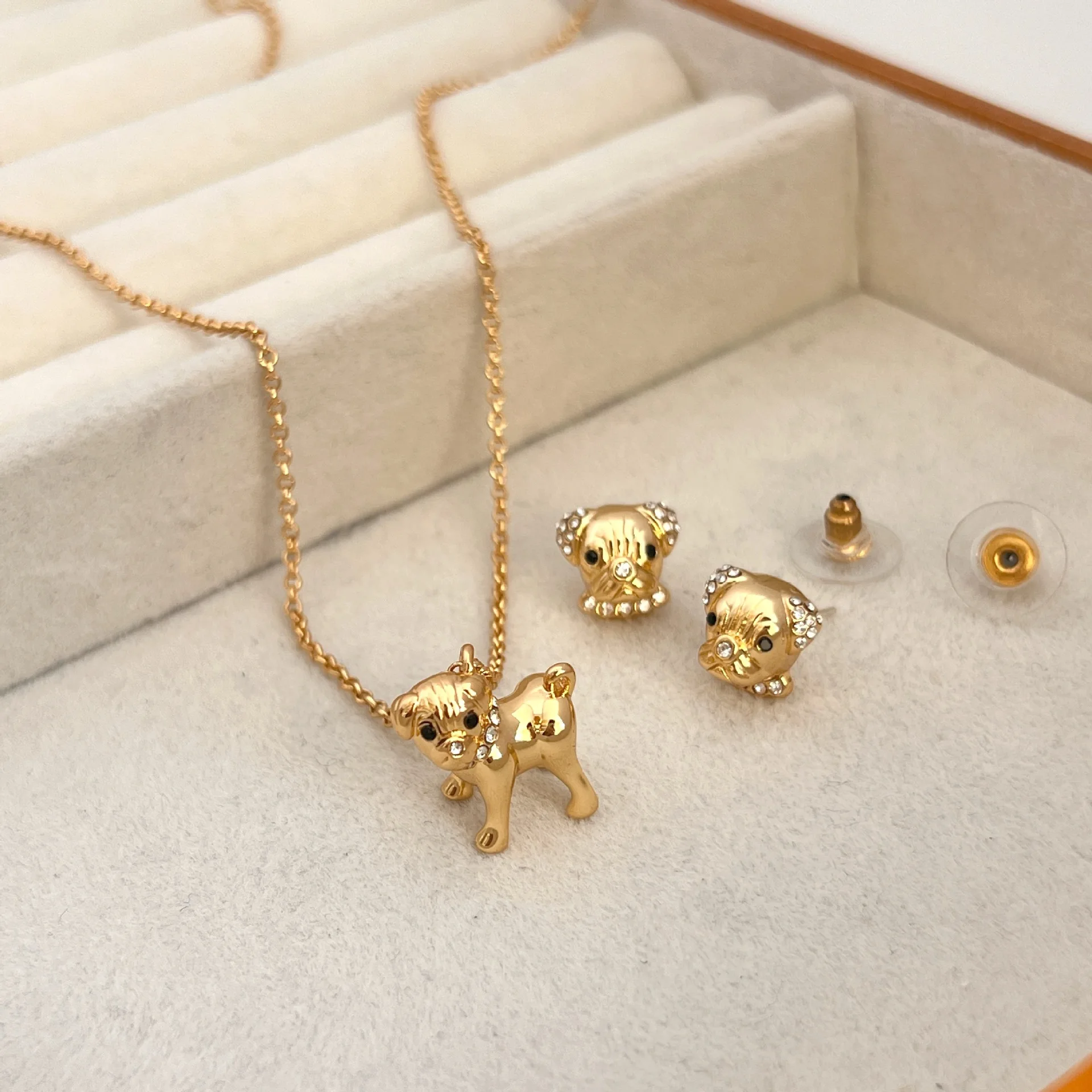 

Happy Dog Necklace Earrings Set Cute Cartoon Series Delicate Women's Jewelry Gift