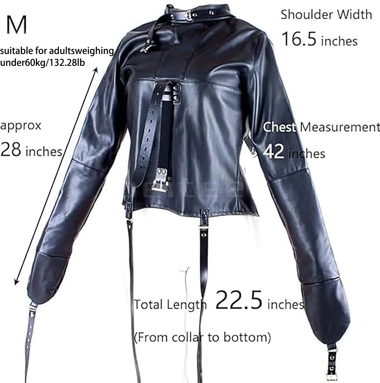 Female Sofe Leather Adjustable Binder Bondage Straitjacket Binding Slave Lockable Coat For Women Erotic Cosplay Adult Sex Toy - Image 3