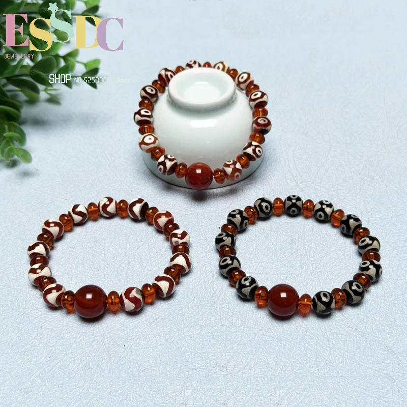 Exquisite jewelry Dzi bead agate bracelet original small particle Tibetan style bracelet for men and women daily wear gift
