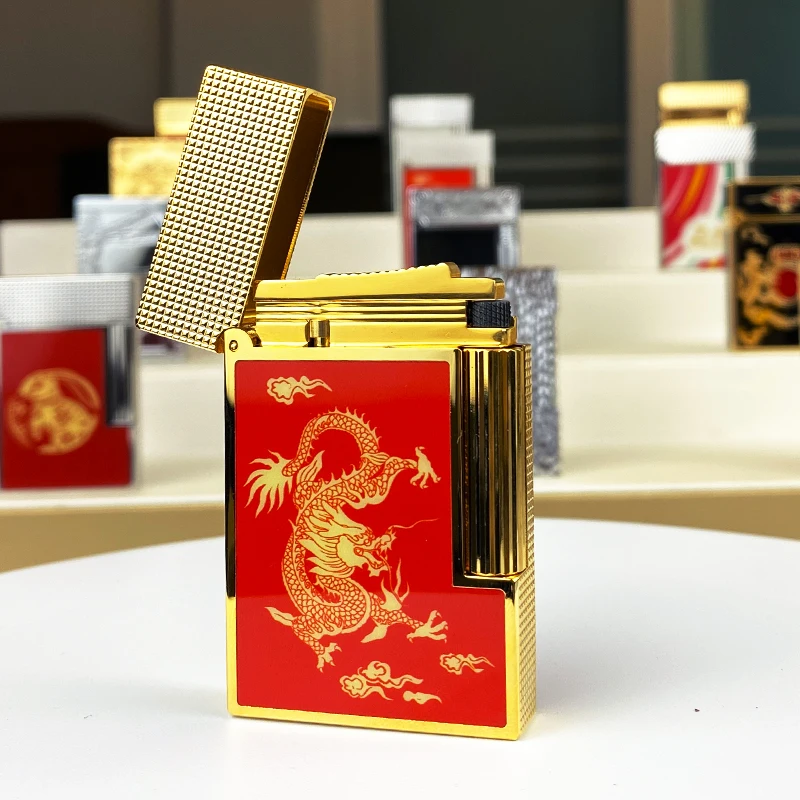 

Новая памятная серия, роскошная зажигалка с одним и двойным пламенем Ping Sound, бутановая зажигалка для курения сигарет с натуральной краской 11277.
