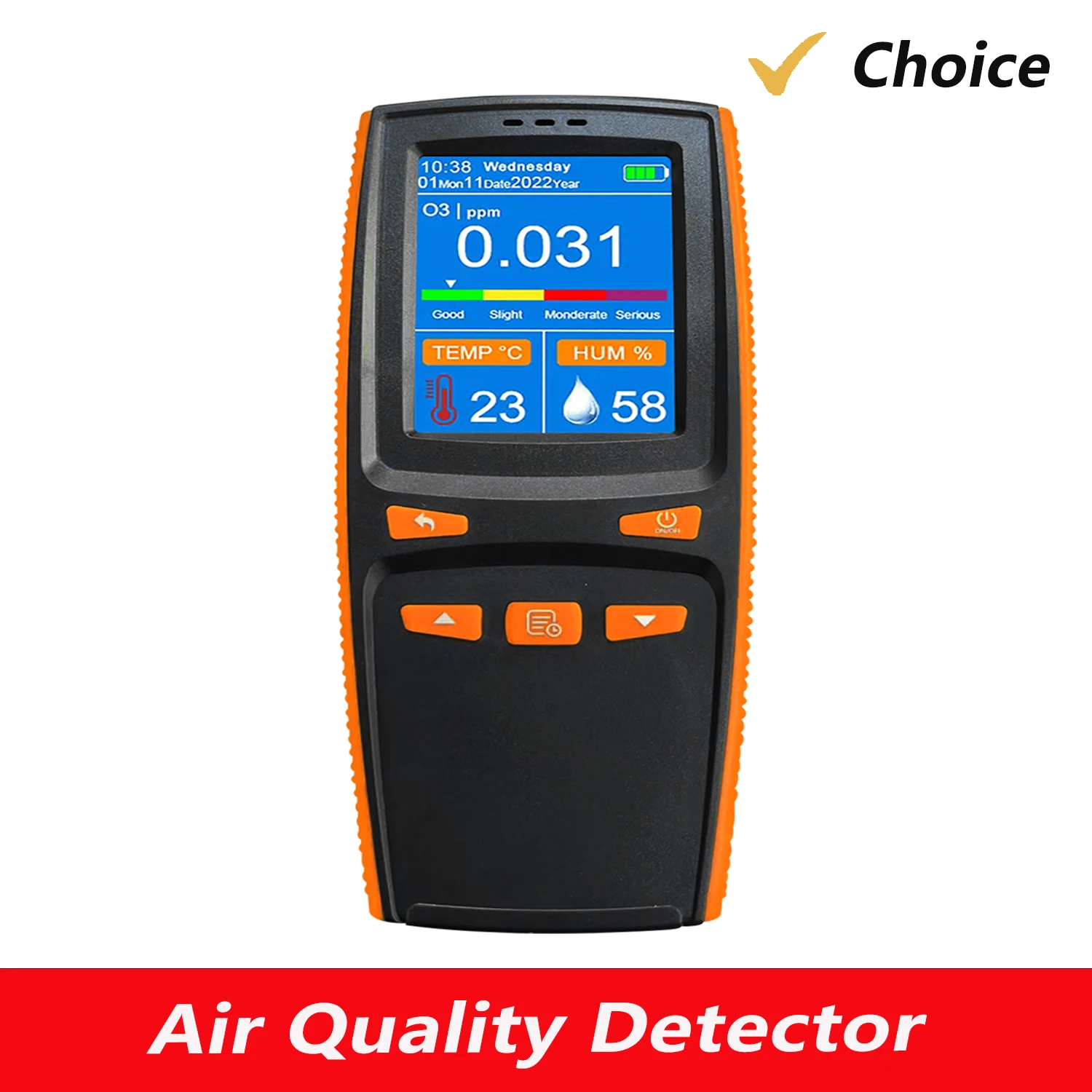 Portable Ozone Analyzer Multifunctional O3 Ozone Meter Air Detector Intelligent Sensor Ozone Meter Air Quality Pollution Monitor