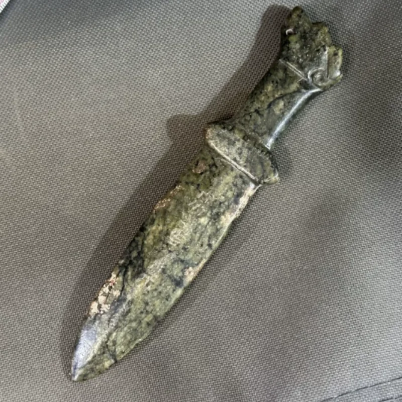 Traditional China Antique jade carving Xiuyu creative decorative handle piece folk art collection retro handicraft