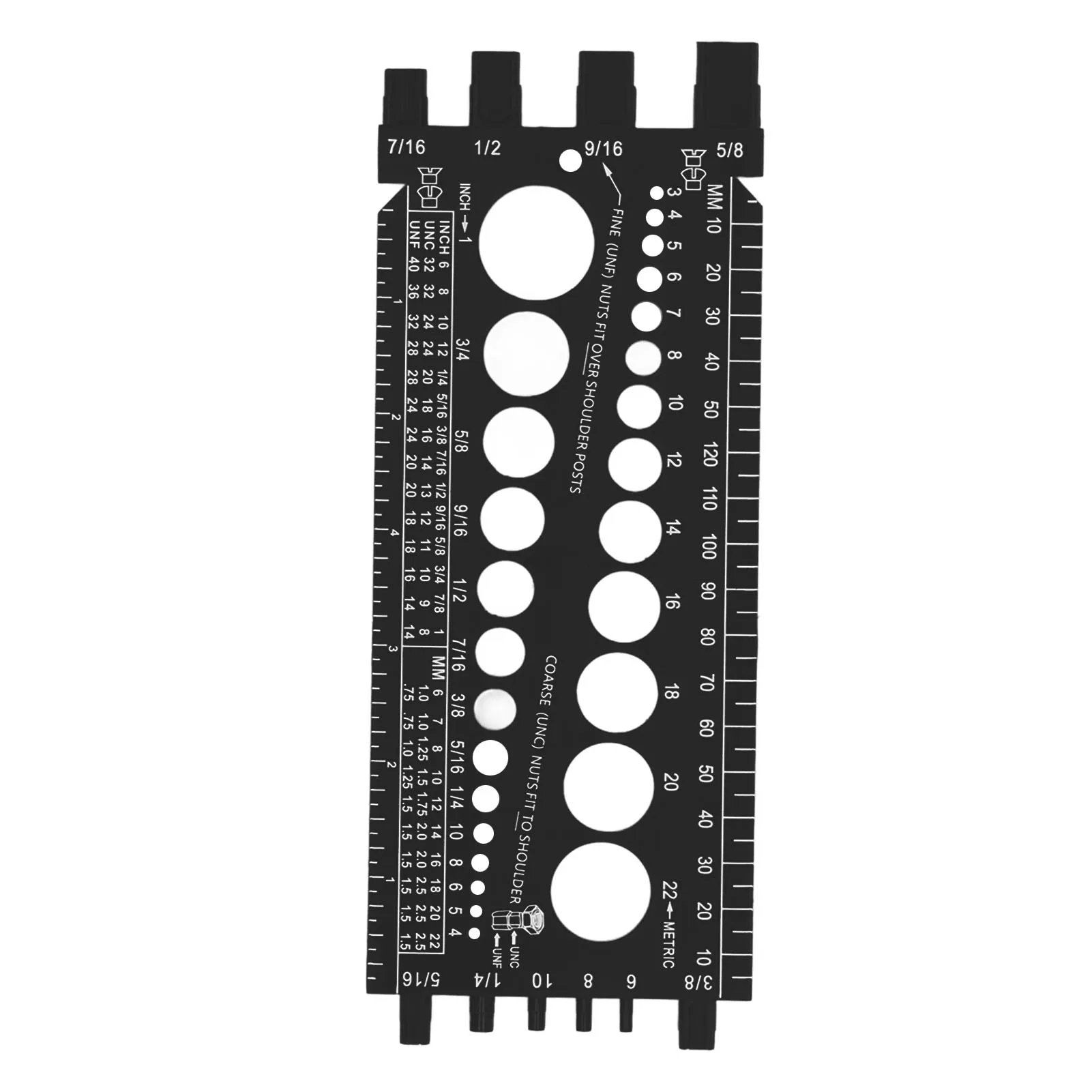 Moer Bout Schroef Gauge Multi Functioneel Inch Metrisch Snelle Identificatie Moer Bout Draad Checker Portable Draad Meetinstrument