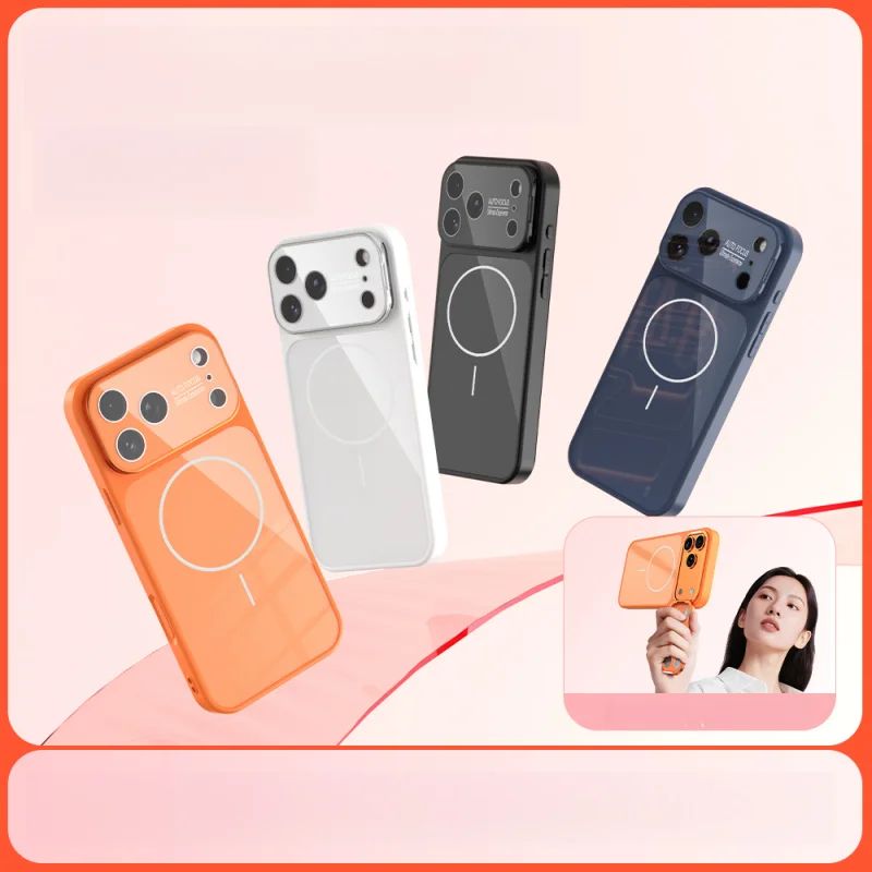 

ApplicableiPhone17proNew magnetic lens full-cover bracket17promaxAnti-drop phone case with selfie stick for Apple devices16/Appl