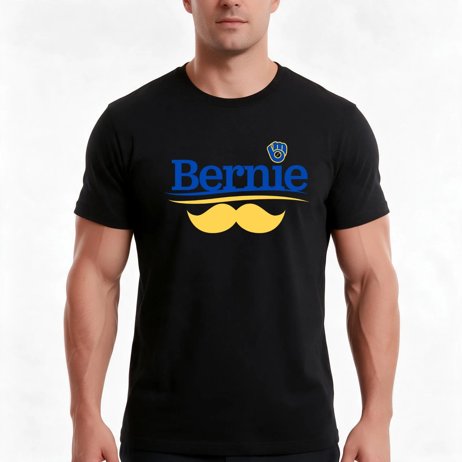 Bernie brewer T-Shirt, Summer Casual Cotton Tee, Oversized Streetwear Tops, Vintage Graphic Print, Loose Fit Short Sleeve
