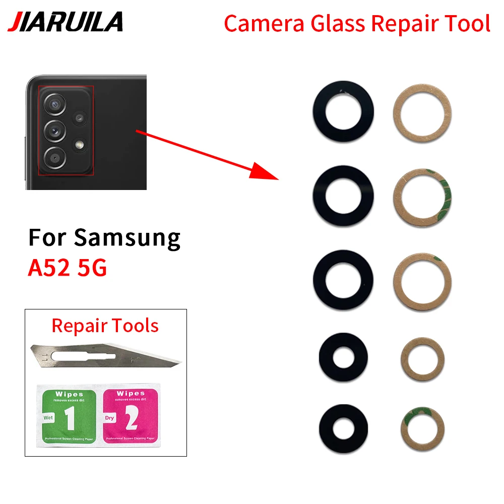 Back Camera Lens For Samsung A03 A05 A05S A13 A14 4G A15 A25 A35 A52 A55 5G Core Camera Glass Lens with glue