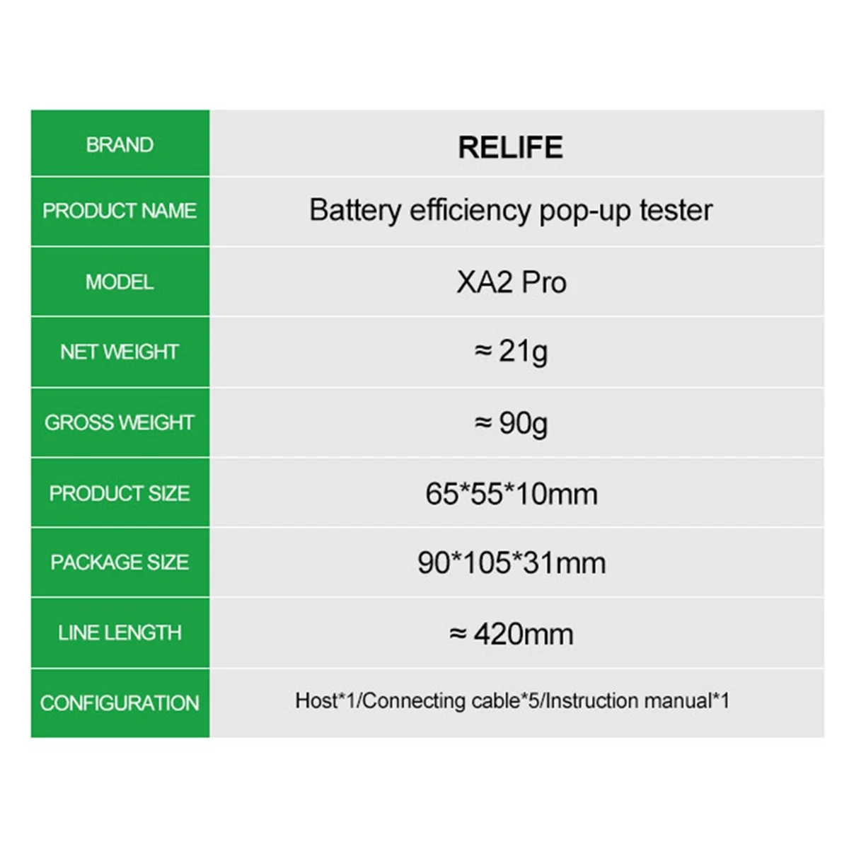 RELIFE XA2 Pro Battery Efficiency Pop-Up Tester Supports IP11-15 Without Plug-in Cable Card Efficiency 100 Data Repair