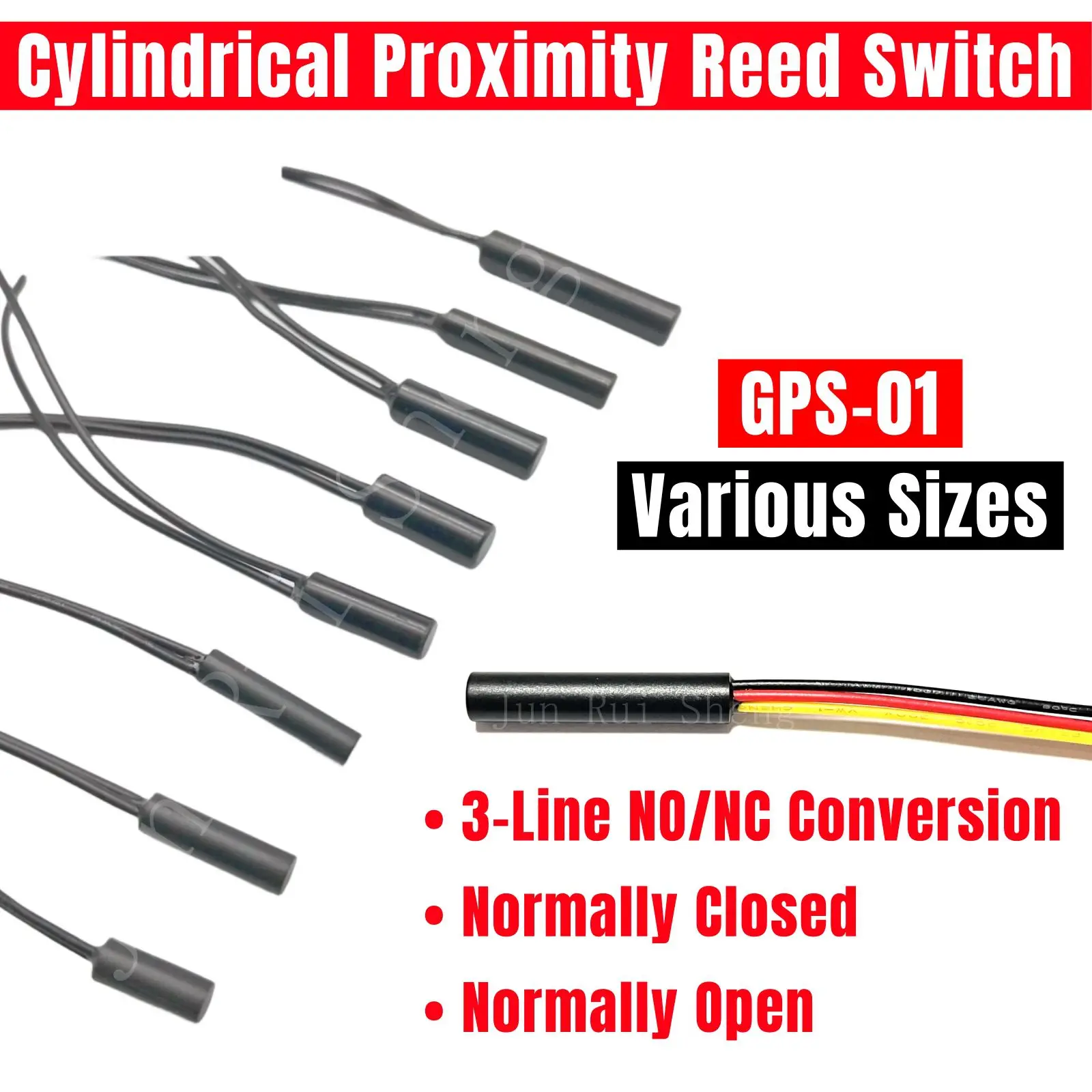 10pcs zylindrischer Reed-Schalter GPS-01 GPS-01B Länge 35cm normaler weise offen/geschlossen kein nc magnetische Steuerung Nähe eingebetteter Sensor