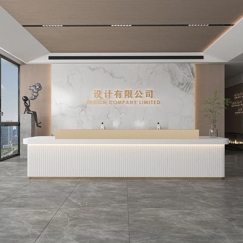 

Company Hotel Reception Desks Popular Beauty Salon Cash Register Reception Desks Simple Office Furniture Meja Penerimaan YS40CC