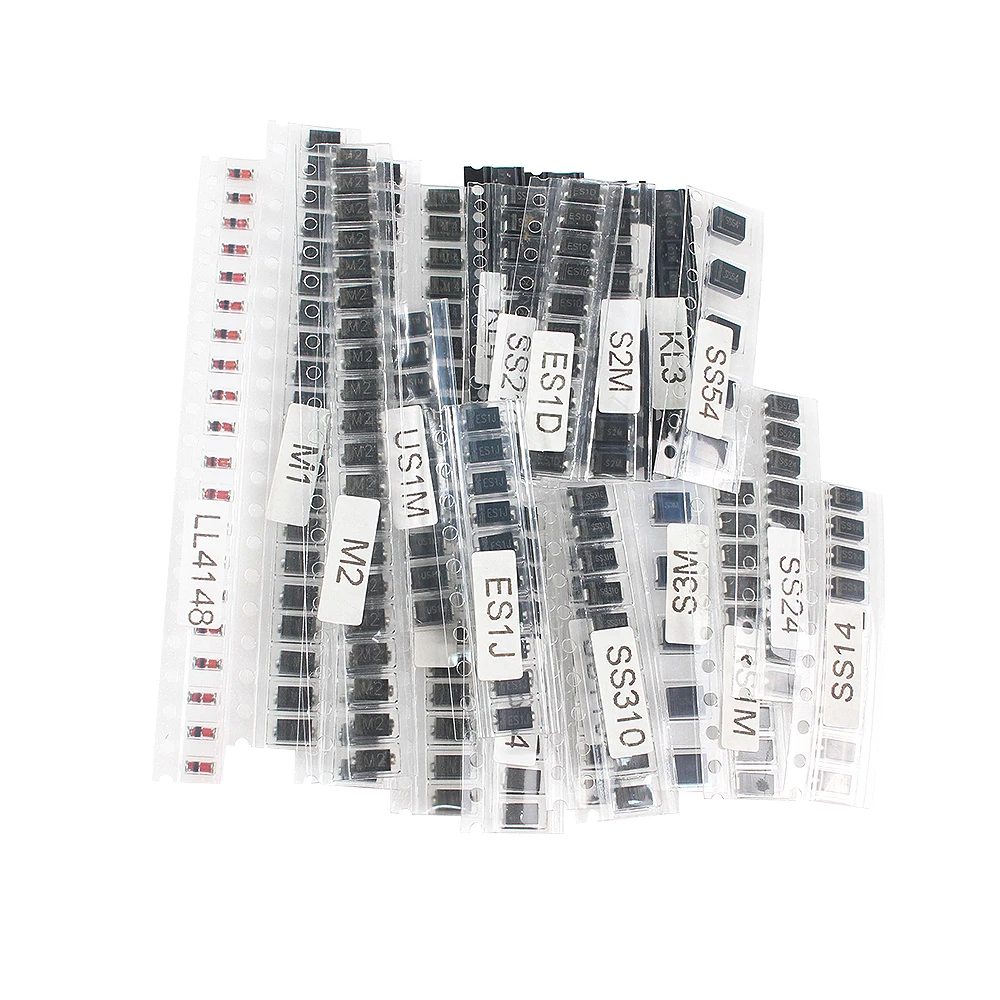 260pcs/set Switching Diode, Schottky Diode, Rectifier Diode Assorted Kit : M1 M2 M4 M7 S2M RS1M US1M ES1D SS14 SS110 SS34 LL4148