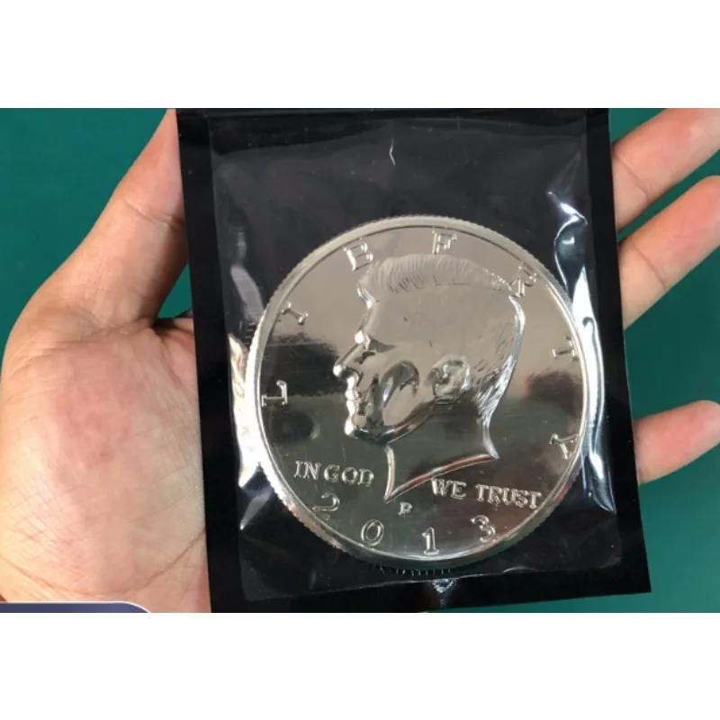3 Inch Jumbo Half Dollar Magic Coin Set Professional Appear/Disappear Illusion Props for Close-Up Magic Tricks For Magicians Fun