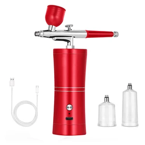 البخاخة اللاسلكية المحمولة القابلة لإعادة الشحن مع ضاغط ، مسدس رش أحادي الحركة ، جمال الوجه ، فن الأظافر ، الحرف اليدوية للوشم ، طلاء الكيك أفضل 8 مسامير مسدس ضغط للمبيعات - رقم 1