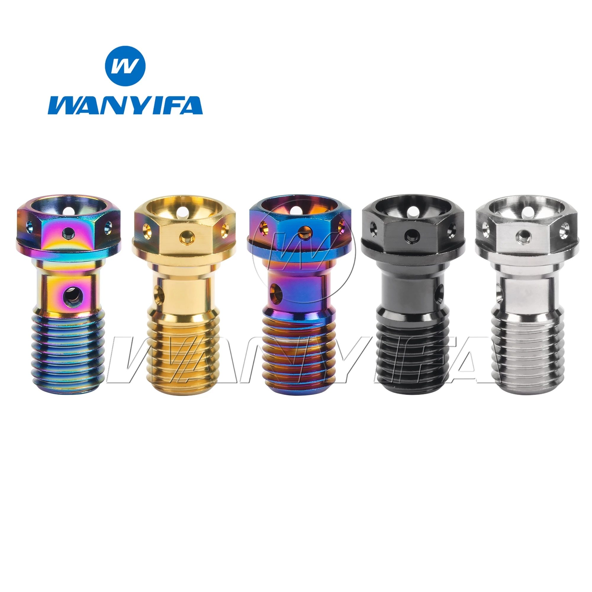 Wanyifa Motorcycle Bolt M10x1.0 1.25 Pitch Titanium single Banjo Bolt for Brembo Brake Dual Line