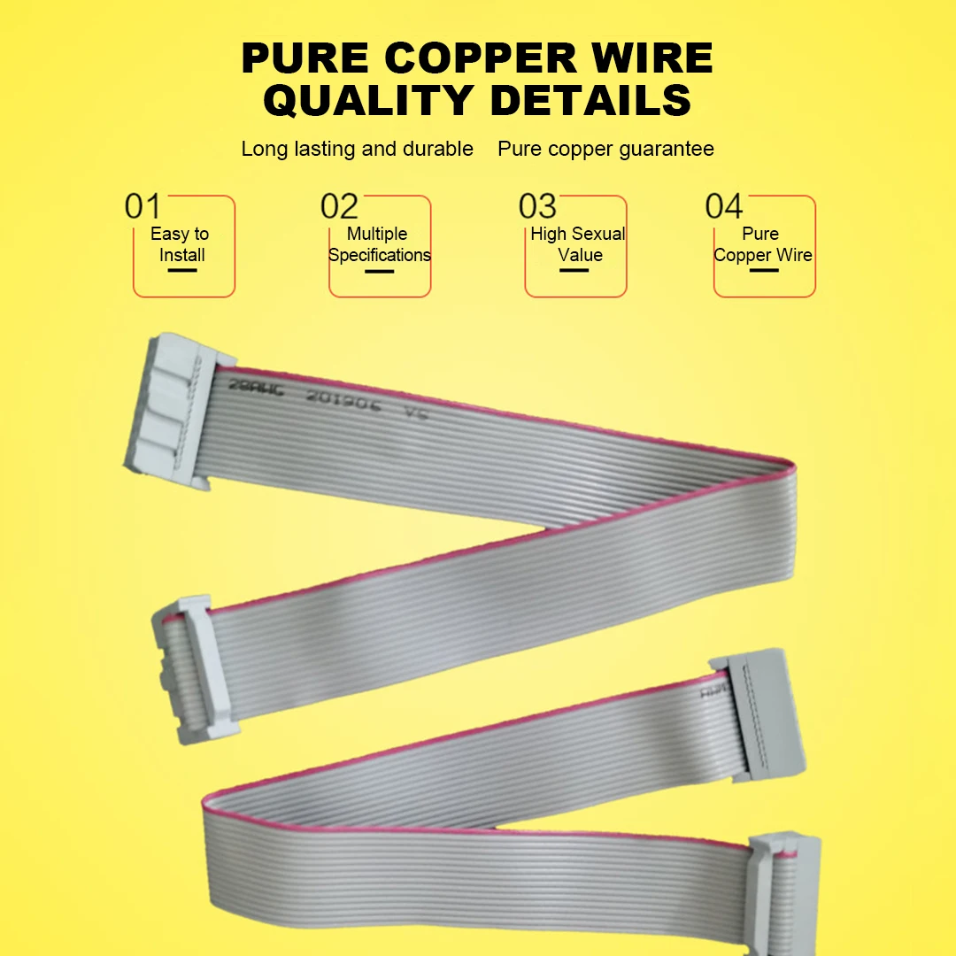 10Pcs 16P Data Signal Connection Wire Single Dual Color LED Full Color Universal Pure Copper Cable For LED Display Screen