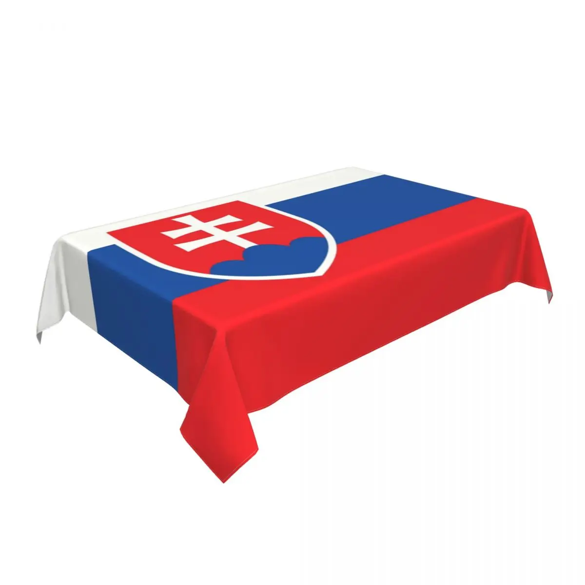 Rectangular Waterproof Flag Of Slovakia Table Cover Elastic Fitted Slovak Republic Table Cloth Backed Edge Tablecloth for Dining