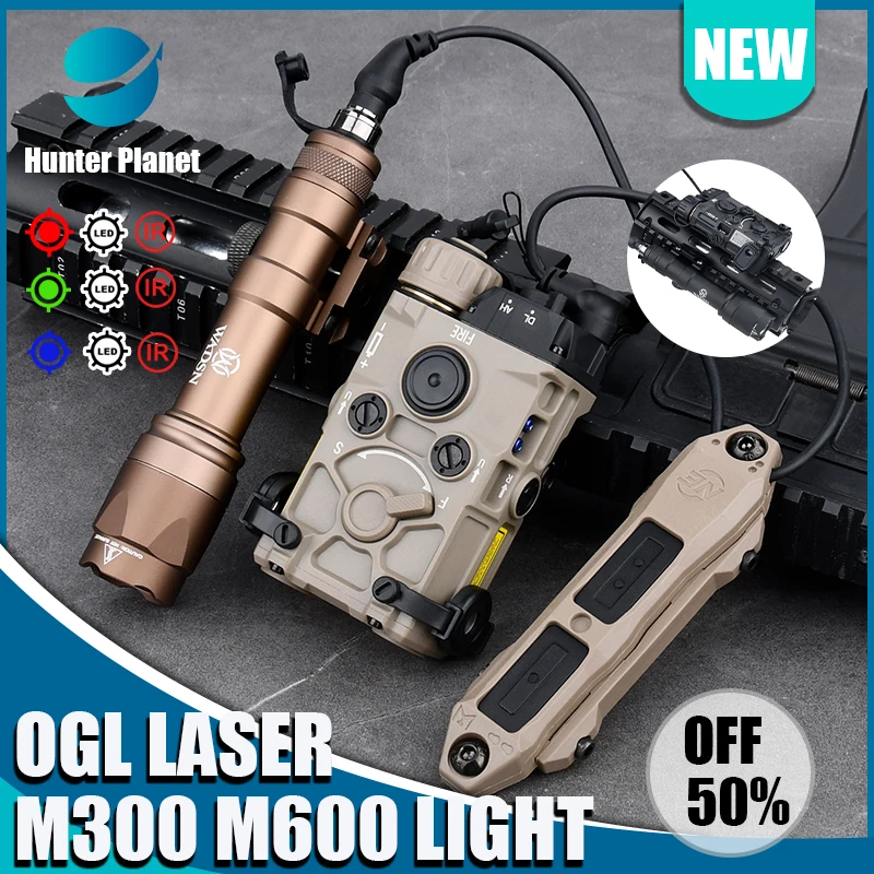 WADSN Nylon Kunststoff OGL IR Rot Grün Blau Laser M300 M600 Taschenlampe Weiße LED Strobe Jagd Scout Licht Mit Druckschalter