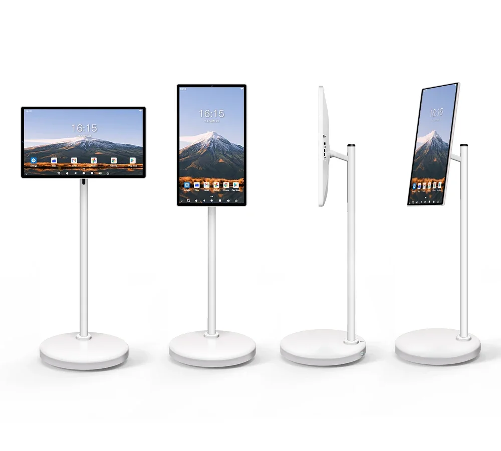 24-Inch 128GB    Smart TV 13MP Android OS Wheel Stand Support Google Store Full Rotary Portable TV