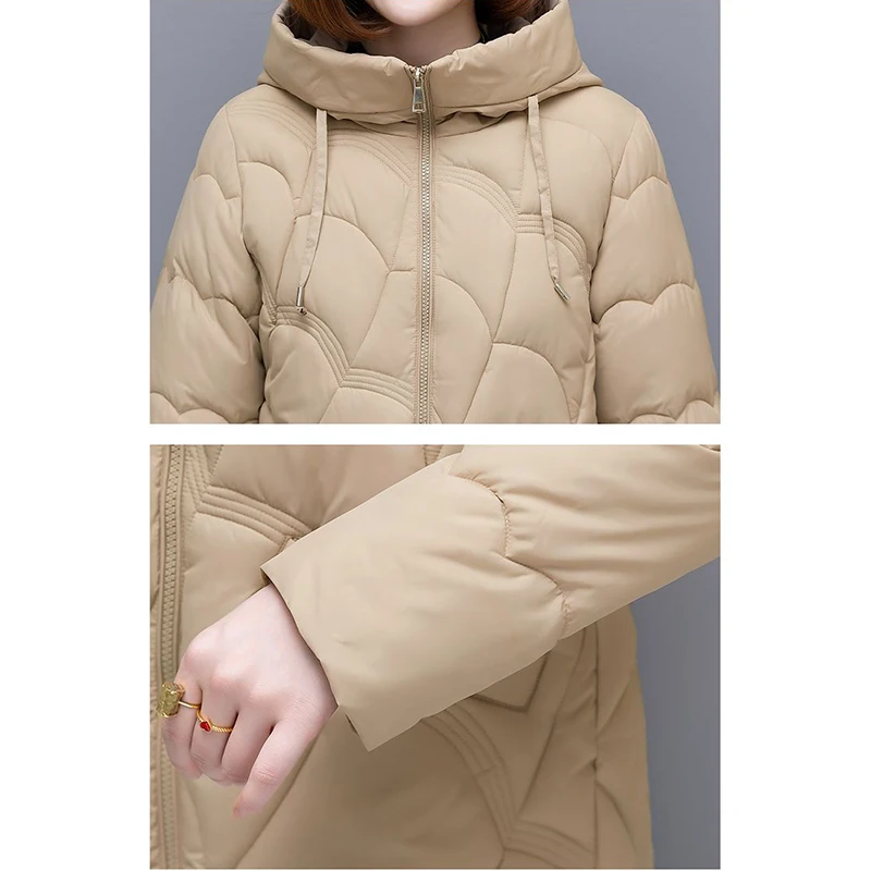 Down Cotton-Padded Jacket Women Overcoat Fashion Loose Long Thick Warm Parker Coat 2023 New Autumn Winter Hooded Jacket Outwear